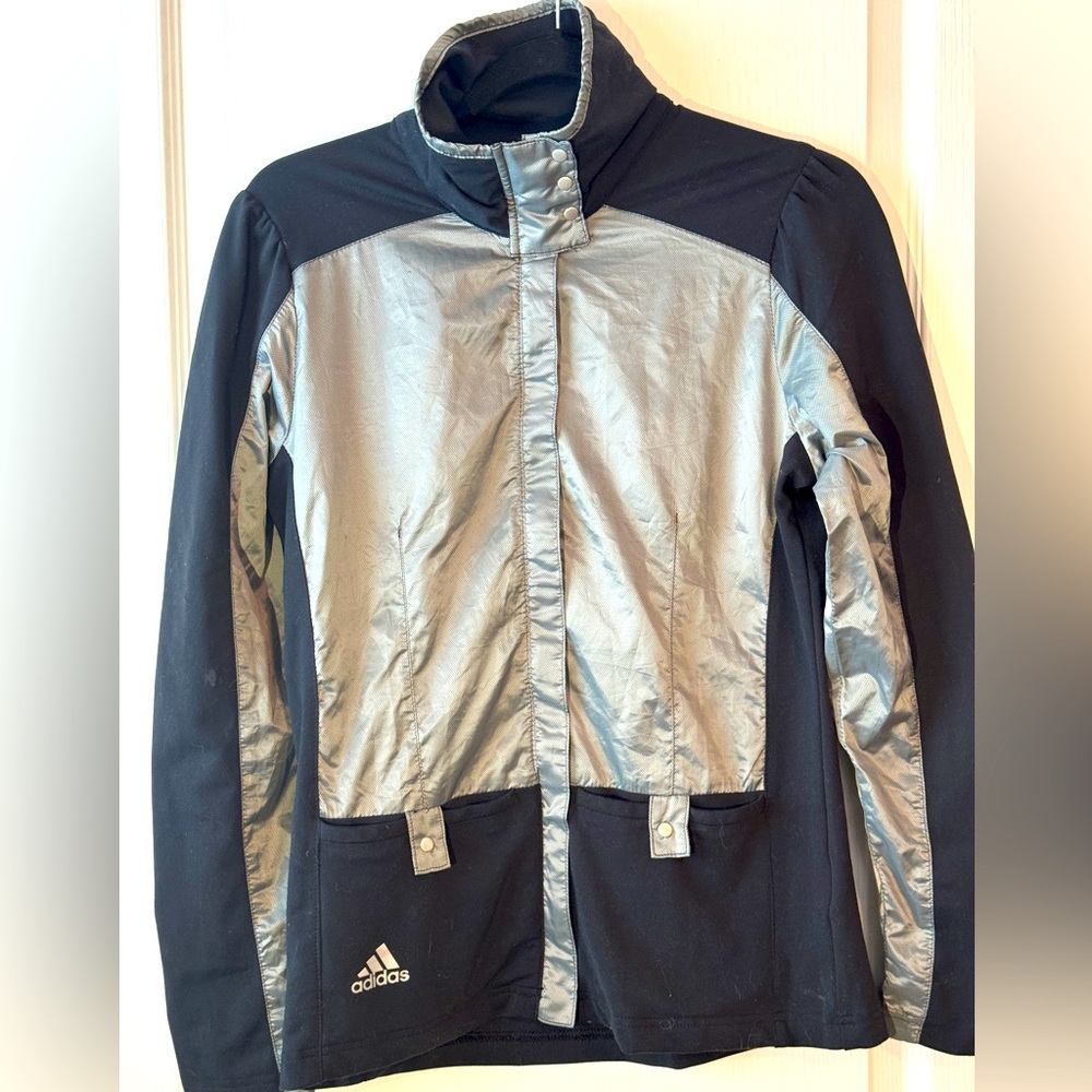 Adidas ClimbaProof Windbreaker Jacket Golf Women's Black Gray Full Zip -Small